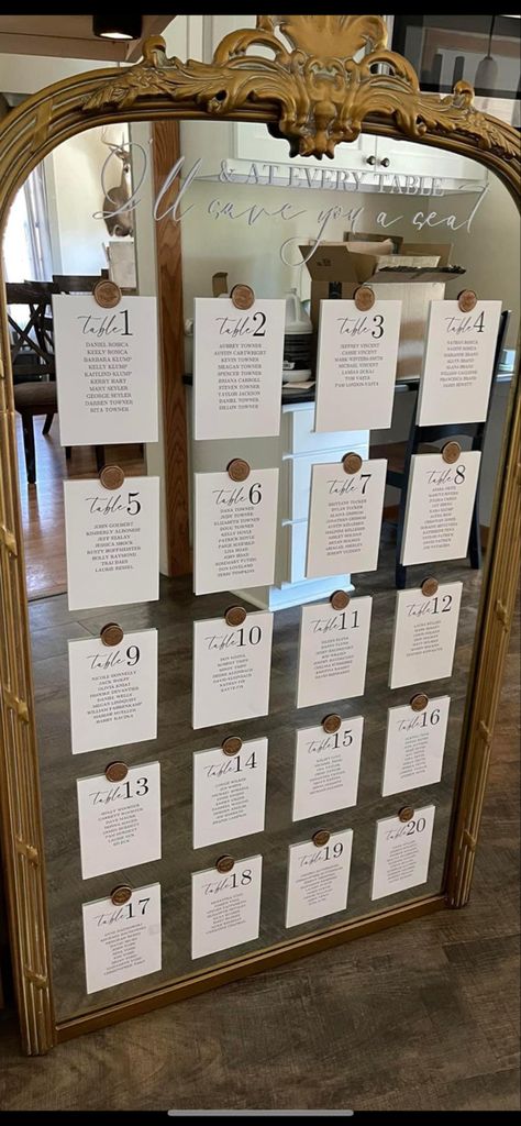 Wedding Mirror Sign Seating Chart, Mirror Wedding Sign Table Numbers, Wedding Seats Sign, Guest Sitting Chart Wedding, Seating Plan On Mirror, Wedding Seat Chart Mirror, Mirror For Table Seating, Mirror Table Assignments Wedding, Mirror For Wedding Seating Charts