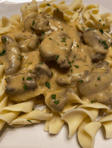 Venison Tips and Noodles - From Michigan To The Table Venison Tips, Venison Recipes Crockpot, Canned Venison, Easy Homemade Noodles, Venison Stroganoff, Recipes Venison, Elk Recipes, Venison Stew, Deer Recipes