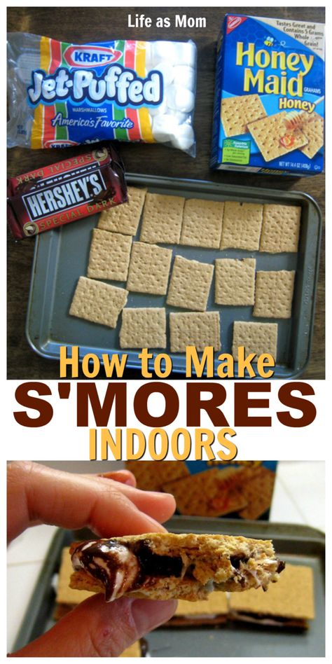 Smores Indoors, Oven Smores, Make Smores, Indoor Smores, Baked Smores, Easy Smores, Smores Dessert, Smore Recipes, Smores Cupcakes