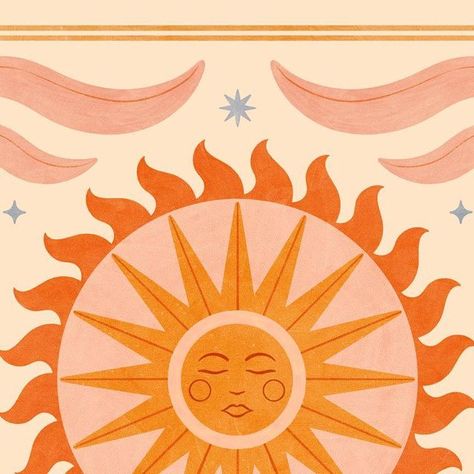 Sun Illustration Art, Tame Impala Songs, Sun And Moon Illustration, Inspo Background, Bohemian Illustration, Here's To The Fools Who Dream, Studio Illustration, Bohemian Sun, Sun Aesthetic