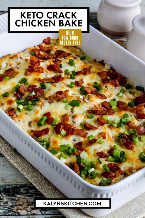 Pinterest image for Keto Crack Chicken Bake in a white casserole dish. Braised Chicken Breast, Chicken Shawarma Recipe, Chicken Sauce, Eating Keto, Chicken Tikka Masala Recipes, Tray Bake Recipes, Baked Dinner, Fried Chicken Breast, Chicken Bake