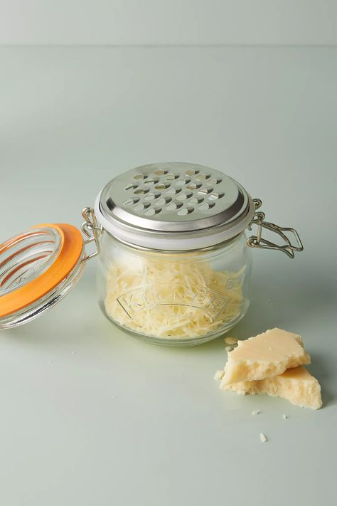 Kilner Grater Jar | Anthropologie Beautiful Pantry, Kilner Jars, Wall Mounted Bookshelves, Platter Set, Nature Table, Seal Design, Grated Cheese, Kitchen Collection, Wall Mounted Shelves