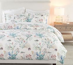 nautical | Pottery Barn Percale Duvet Cover, Duvet Cover Full, Coastal Bedding, Organic Bedding, Coastal Bedrooms, Spring Lake, Organic Cotton Duvet Cover, Reversible Duvet Covers, Duvet Cover Pattern