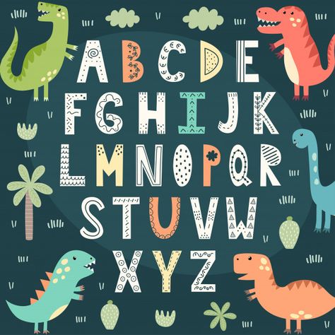 Kindergarten Writing Paper, Alphabet Prints, Dinosaur Alphabet, Dinosaur Posters, Alfabet Letters, Abc Poster, Dinosaur Nursery, Abc For Kids, Nursery Poster