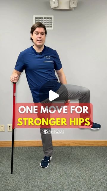 Dr. Michael Rowe | SpineCare on Instagram: "Dr. Rowe shows an easy exercise to do daily to help strengthen the muscles that support the hips, especially the hip flexors and glutes.

Let us know how it works for you!

#hipstrength #hipstrengthening #hipstrengtheningexercises #hippain #hips" How To Strengthen Hip Muscles, How To Help Arthritic Hip, Hip And Glute Strengthening, Hip Stabilization Exercises, Hip Strengthening Exercises For Seniors, Strengthen Hips And Glutes, Exercises To Strengthen Hips, Exercises For Hip Flexors, Hip Flexors Exercises