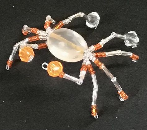 Wire Insects, Beaded Crab, Bead Bugs, Bead Things, Beaded Fish, Bead Animals, Pet Spider, Christmas Spider, Beaded Stuff