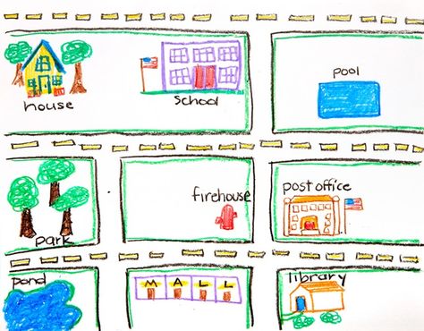 What is a community? One way to view a community is to create a map of a town, neighborhood, or region. Draw maps of different kinds of communities using Crayola® Dry-Erase Crayons while you practice following directions. Draw Map, Draw A Map, Social Studies Communities, Social Studies Maps, Preschool Social Studies, Kindergarten Drawing, Make A Map, Create A Map, Map Crafts