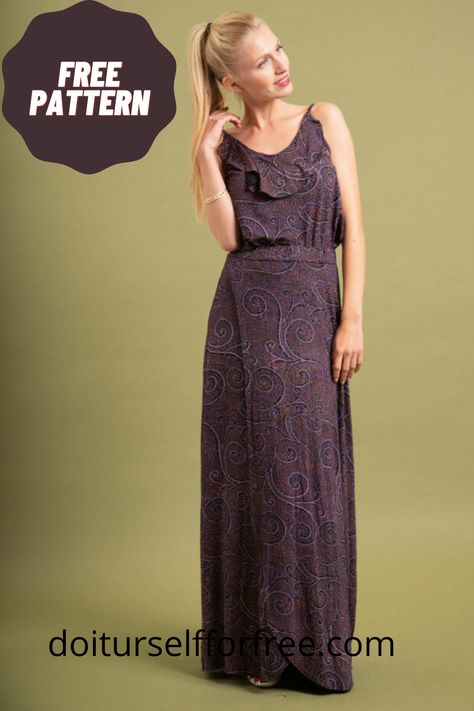 Discover an extensive collection of complimentary sewing patterns sourced globally at doiturselfforfree.com. Craft exquisite items for individuals of all ages, including children, babies, men, women, and even home decor—all at no cost. Access these free patterns conveniently in PDF format. Maxi Dress Patterns Free, Wrap Dress Pattern Free, Skirt And Top Designs, Maxi Dresses And Skirts, Dress Pattern Free, Gala Outfits, Patterned Bridesmaid Dresses, Book Sewing, Met Gala Outfits