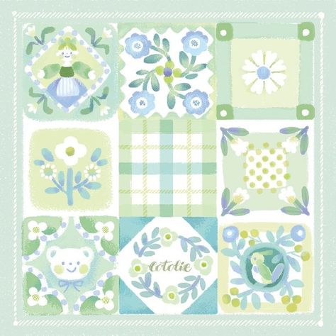 Patchwork Illustration, Pattern Design Inspiration, Album Design, Patchwork Quilt, Pattern Illustration, Children's Book Illustration, Tile Art, Wallpaper Iphone Cute, Book Illustration