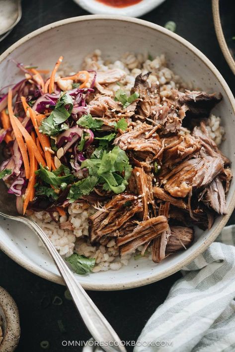 Asian-Style Instant Pot Pulled Pork - Tender, juicy pork with a melt-in-your-mouth texture made in a rich Asian sauce. It’s just about everything you need for a weekday dinner because it takes no time to put together. #easy #glutenfree #recipe #shoulder Asian Pulled Pork, Instant Pot Asian, Instant Pot Pulled Pork, Pork Shoulder Recipes, Glutenfree Recipe, Asian Pork, Best Chinese Food, Authentic Chinese Recipes, Mapo Tofu