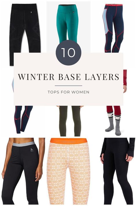 Top Winter Base Layers Base Layer Women Ski, Base Layers Winter, Ski Layers For Women, Ski Base Layer Woman, Ski Layers, Ski Leggings, Ski Base Layers, Canada Winter, Winter Hike