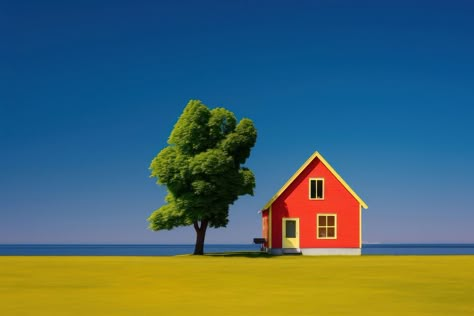 High contrast Cottage landscape architecture countryside. | free image by rawpixel.com Landscape Pictures Aesthetic, Tree House Aesthetic, Landscape Photos Nature, Landscape Reference Photos, Contrast Painting, Landscape With Clouds, Contrast Landscape, High Contrast Photography, Cottage Landscape