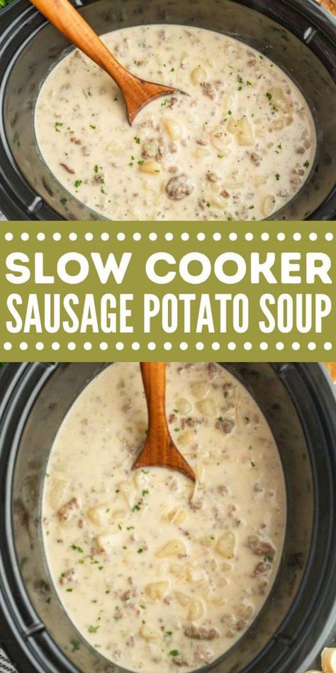 Slow Cooker Sausage, Sausage Potato Soup, Sausage And Potatoes, Sausage Crockpot, Sausage Soup Recipes, Sausage Potato, Potato Soup Crock Pot, Sausage Potatoes, Crockpot Soup Recipes