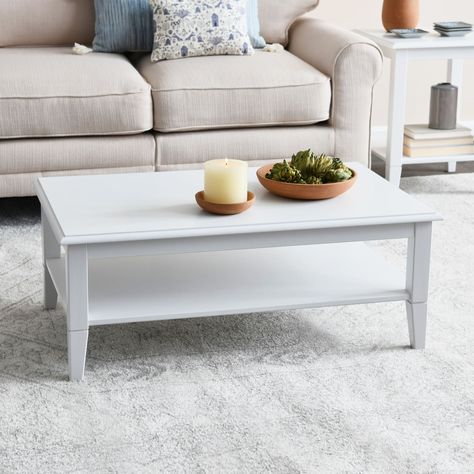 Simple Wood Coffee Table, Traditional Coffee Table, Small Living Spaces, Pedestal Coffee Table, Modern Farmhouse Living, Living Room Essentials, White Table Top, Solid Wood Coffee Table, Metal Coffee Table