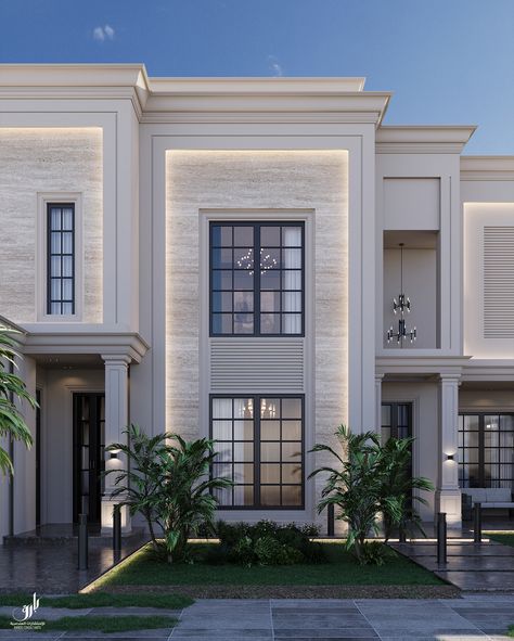 Newclassic villa ..Saudi arabia :: Behance New Classic Architecture Villa, New Classic Villa Exterior Design, Villa Saudi Arabia, New Classic Facade, Neoclassical Exterior, Classic Villa Exterior, New Classic Villa, Classic Villa Design, Neo Classical Architecture