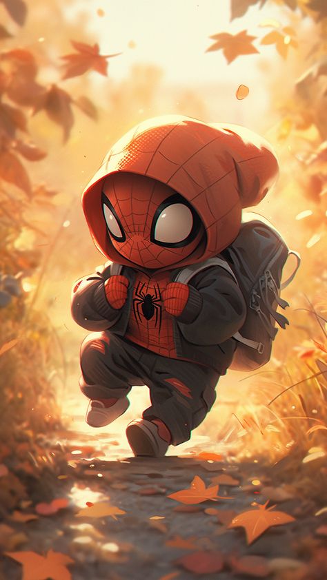 🕷️ Embrace the fall vibes with this stunning Spider-Man design. 🍂 Swing into autumn as Spidey navigates the colorful tapestry of the season. 🌟 #SpiderMan #FallFeels #WebSlinger Chibi Spiderman, Wallpaper Spider Man, Baby Spiderman, Tender Embrace, Spaider Man, Iron Man Wallpaper, Iron Man Art, Spiderman Artwork, Spiderman Pictures