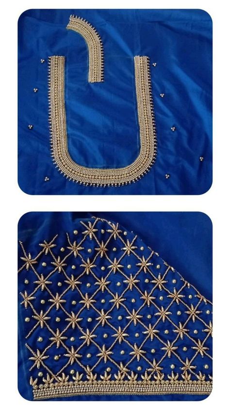 Aari Blouse For Beginners, Kodi Design Aari Work Sleeve, Art Work Design Blouse, Blouse Aari Work, Magam Work Designs, Dress Designs For Stitching, Patch Work Blouse Designs, Latest Bridal Blouse Designs, Hand Work Design