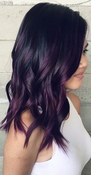 Pelo Color Vino, Hair Color Plum, Dark Purple Hair, Plum Hair, Violet Hair, Hair Color Light Brown, Hair Color Purple, Haircut And Color, Hair Inspiration Color