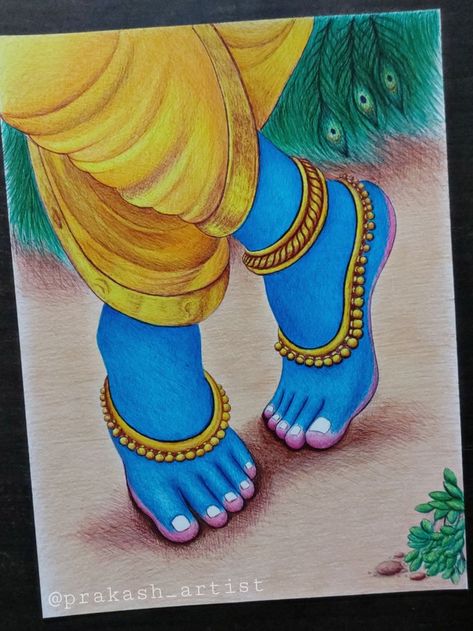 feet of lord krishna done with ballpen Ballpen Sketch, Ballpen Art, Beautiful Pencil Sketches, Feet Drawing, Krishna Drawing, Boho Art Drawings, Easy Love Drawings, Canvas Drawing, Simple Canvas Paintings