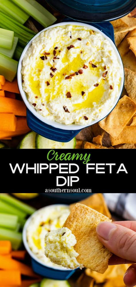 Whipped Feta Dip, A Southern Soul, Southern Cooking Recipes, Delicious Dips Recipes, Bacon Dip, Feta Recipes, Feta Dip, Whipped Feta, Appetizers Recipes