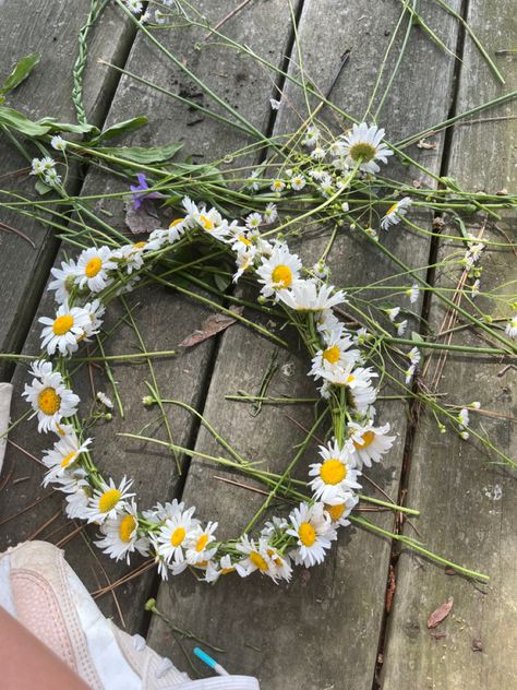 #diy Flower Crown Daisy, Flower Crown Picnic, Ghibli Spring, Aesthetic Flower Crown, Grape Aesthetic, Flower Crown Aesthetic, Spring Costume, Daughter Of Poseidon, Crown Aesthetic