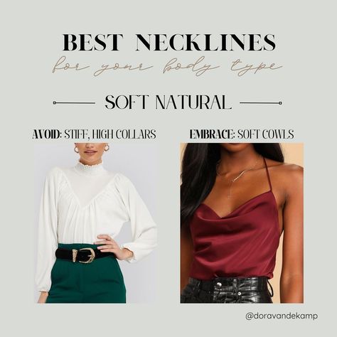 Dora | Image & Style | Color Analysis & Kibbe Body Types | Save this for choosing your best NECKLINES if your Body Typology is SOFT NATURAL 🌻 #fashionstyle #softnatural #styleblogger… | Instagram Soft Natural Kibbe Body Type, Kibbe Soft Natural Outfit Ideas, Soft Natural Fashion, Kibbe Soft Natural Outfit, Soft Natural Kibbe Outfit, Soft Natural Outfits, Sn Kibbe, Soft Natural Kibbe, Kibbe Soft Natural