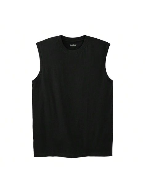 Our Shrink-Less Lightweight Muscle T-Shirt doubles as activewear and a must-have for hanging out! Made with shrink-resistant fabric, our muscle tee will keep its shape wash after wash! Relaxed fit Taped seams for durability Tagless. Shrink-Less fabric-won't shrink in dryer Big length approx. 32"; Tall length approx. 34"Solid colors: 100% cotton jersey; heather colors: cotton/polyester. Machine wash. ImportedKingSize Men's Big & Tall Shrink-Less Lightweight Muscle T-Shirt Black Casual  Sleeveless      Men Clothing, size features are:Bust: ,Length: ,Sleeve Length: Black Sleeveless Shirt Men, Mens Black Tank Top, Black Muscle Shirt, Sleeveless Men, Black Sleeveless Shirt, Closet Basics, Distressed Shirt, Sleeveless Shirts, Muscle T Shirts