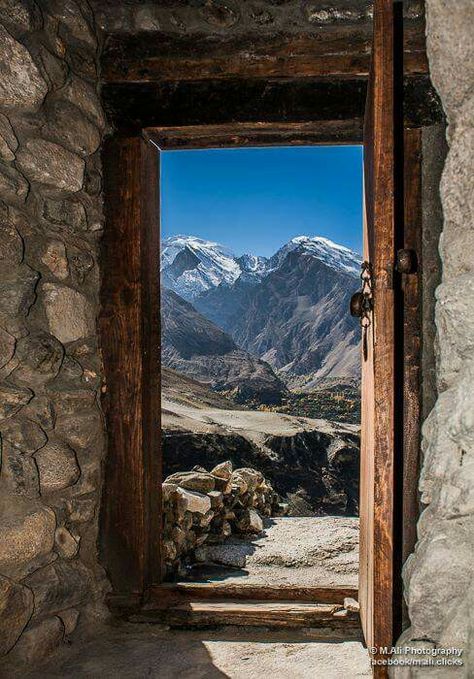 View from Altit Fort Gilgit Pakistan Northern Pakistan Aesthetic, Uzbekistan Wedding, Pakistan View, Pakistan Nature, Beauty Of Pakistan, Gilgit Pakistan, Window Photography, Hunza Valley, Spiti Valley