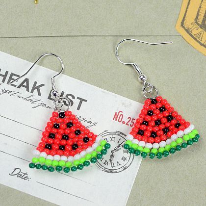 Beaded Watermelon Earrings, Jewelry 2024, Earring Ideas, Tutti Frutti, Bead Jewelry, Beading Tutorials, Seed Bead Jewelry, Wholesale Beads, Handmade Accessories