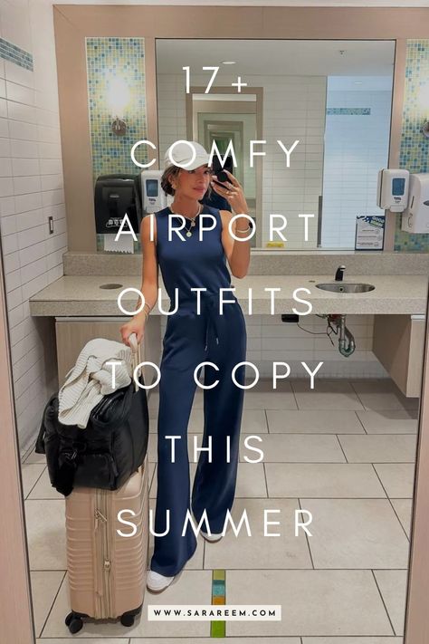 Looking for airport outfit ideas for your next trip? You'll love these stylish and comfortable travel outfits perfect for summer 2024, ensuring you fly in both style and ease. I’m sharing some of the best airport outfit ideas that will keep you cool and fashionable during your summer travels. These summer outfit ideas will help you step up your airport style. Read on to discover the top travel outfits for summer 2024, and get ready to travel in comfort and style. Happy travels! Summer Airline Travel Outfit, Travel Outfits Women Summer, Comfy Summer Airport Outfit, Moving Day Outfit Summer, Plan Outfits For Travel, Summer Vacation Airport Outfit, Clothes For Airport Travel Style, Airport Chic Outfit Summer, Aeroplane Outfit Summer