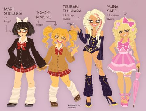 Gyaru Art Anime, Gyaru Fashion Kogal, Gyaru Oc Art, Gyaru Art Drawing, Gyaru Outfits Ideas, Gyaru Character Design, Gacha Gyaru, Gyaru Fashion 90s, Gyaru Character