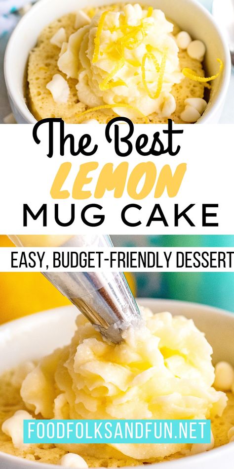 Mug Cake Box Mix Recipe, Small Batch Slow Cooker Recipes, 321 Mug Cake, Mug Desserts Microwave, Mug Cakes Recipes, Muffin In A Mug Recipe, Cookie In A Mug Recipe, Single Desserts, Keto Lemon Mug Cake