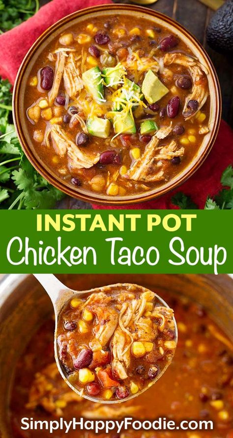 Instant Pot Chicken Taco Soup, Instant Pot Dump, Chicken Taco Soup, Pot Recipes Easy, Instant Pot Soup Recipes, Pressure Cooker Chicken, Chicken Taco, Best Instant Pot Recipe, Instant Pot Soup