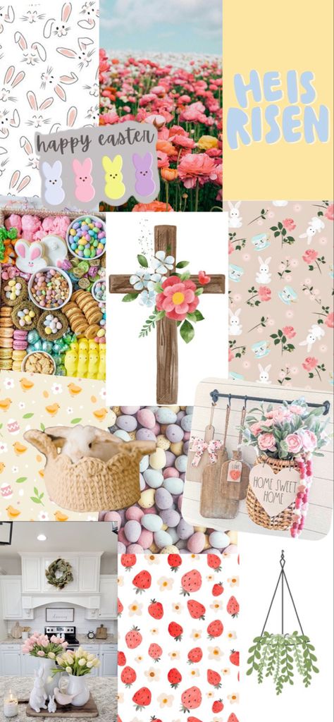 Easter Spring Aesthetic Wallpaper Religious Easter Asethic Background, Happy Easter Aesthetic Wallpaper, Easter Collage Wallpaper, Easter Day Aesthetic, Wallpaper Backgrounds Easter, April Collage Wallpaper, Christian Easter Wallpaper Iphone, Easter Backgrounds Christian, Easter Wallpapers Aesthetic