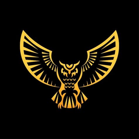 Luxury gold owl logo design vector | Premium Vector #Freepik #vector #eagle #bird-logo #owl-logo #hawk Owl Logo Design, Gold Owl, Owl Stickers, Owl Logo, Eagle Bird, Bird Logo, Psd Icon, Design Vector, Vector Photo