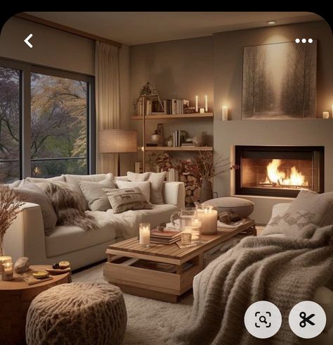 Cosy Flat Living Room Ideas, Modern Country Lounge, Lounge Ideas Cosy, Brown Theme Living Room, Oak Living Room Ideas, Cozy Home Living Room, Warm Living Room Design, Warm Cozy Living Room, Living Room Cosy