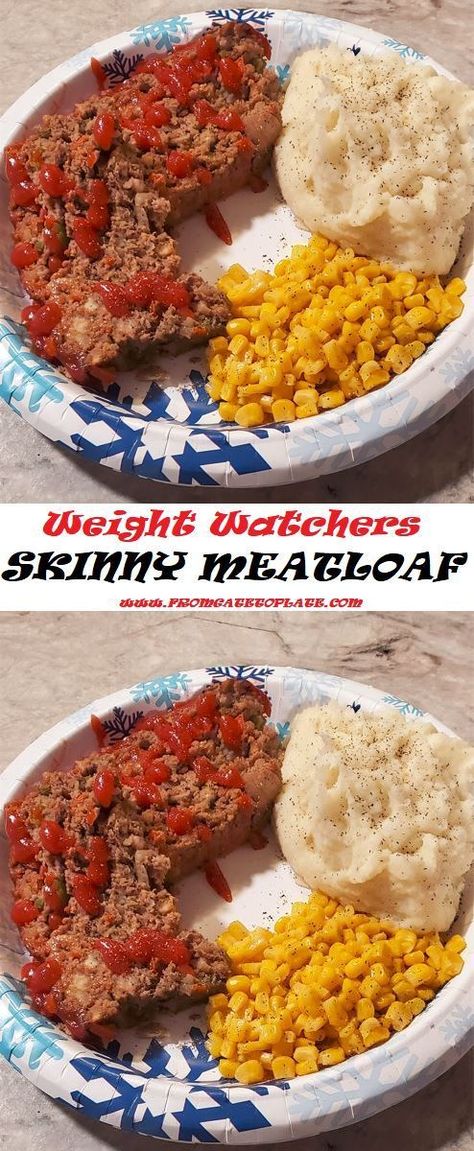 Low Calorie Meatloaf, Weight Watchers Meatloaf Recipe, Weight Watchers Meatloaf, Low Points Weight Watchers, Weight Watchers Food Points, Easy Meatloaf Recipe, Weight Watchers Casserole, Weight Watchers Meals Dinner, Weight Watchers Menu