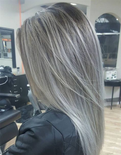 Long Grey Hair, Grey Hair Transformation, Silver Blonde Hair, Gorgeous Gray Hair, Silver Hair Color, Silver Grey Hair, Blending Gray Hair, Ash Blonde Hair, Gray Hair Highlights