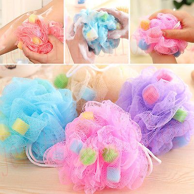 1Pc Bath Ball Shower Wash Body Exfoliate Puff Sponge Mesh Net Ball Random Colour Loofah Aesthetic, Body Loofah, Shower Loofah, Shower Puff, Bath Sponges, Round Bath, Bad Accessoires, Loofah Sponge, Bath Ball