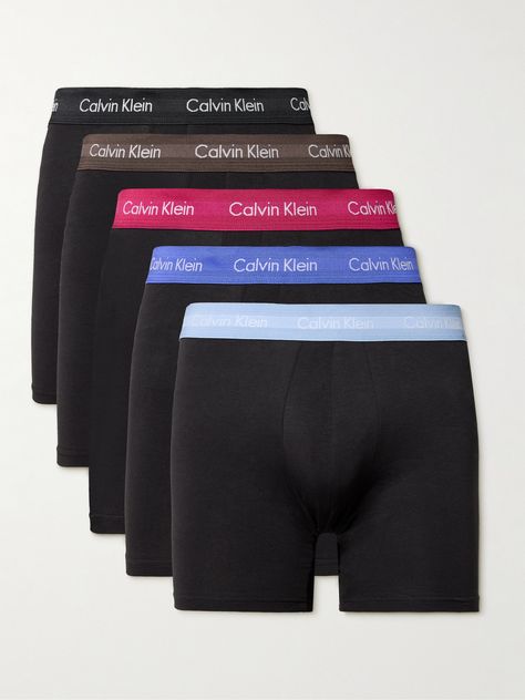 Underwear is perhaps more essential than anything else in your wardrobe, so keep stocked with Calvin Klein's pack of five boxer briefs. They're made from soft stretch-cotton and have an elasticated waistband signed off with the brand's iconic logo. Calvin Klein Boxers, Nike Summer Shoes, Tom Ford Bag, Luxury Sneakers, Wardrobe Edit, Stylish Watches, Classic Sneakers, Short Suit, Boxer Briefs