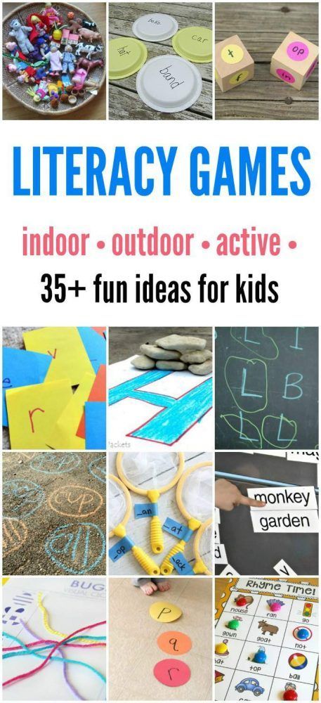 Literacy Games for Kids: Indoor and Outdoor Learning Fun! Literacy Night Activities, Games For Kids Indoor, Family Literacy Night, Family Literacy, Early Literacy Activities, Rhyming Activities, Alphabet Phonics, Literacy Games, Learning Games For Kids