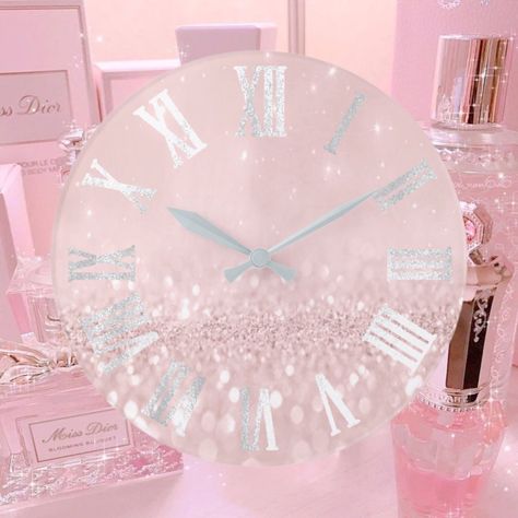 Aesthetic glam pink Pink Clock Aesthetic, Clock Aesthetic Wallpaper, Pink Clock Icon, Pastel Pink Wallpaper Iphone, Pink Clock, Pink Clocks, Pastel Pink Wallpaper, Aesthetic Clock, Clock Icon