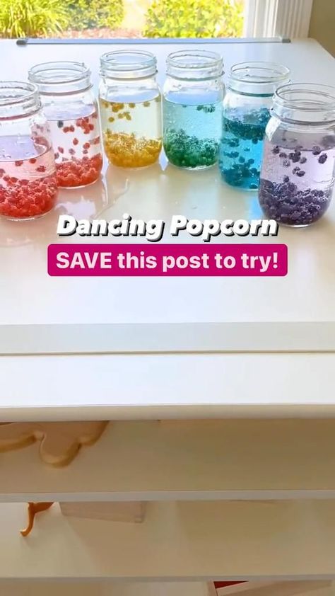 Dancing Popcorn, Vetenskapliga Experiment, Aktiviti Tadika, Rainbow Popcorn, مشروعات العلوم, Science Week, Diy Science Experiments, Science Experiments For Preschoolers, Aktiviti Kanak-kanak