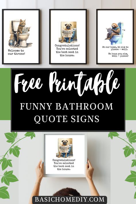 Free Printable Bathroom Wall Art Decor Ideas for Your Home Free Printable Bathroom Wall Art, Bathroom Quotes Printable, Printable Bathroom Wall Art, Bathroom Quotes Decor, Bathroom Printables Free, Wall Art Decor Ideas, Bathroom Wall Art Printables, Bathroom Art Printables, Art Decor Ideas