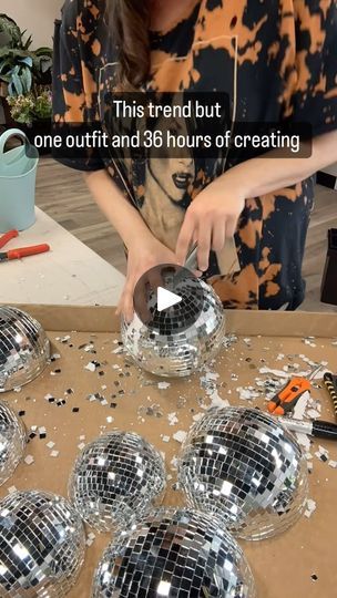 1.6K views · 5.2K reactions | But seriously! 36 hours later and my wildest inspo became reality. 900 disco balls and tons of moral support 🫶🏻 The disco ball wall is obviously my new favorite and available for rent. With or without balloons, she’s something incredible! . . . @sempertex  @homedepot  . . #discoballwall #discoball #discotheme #birthday #birthdaydecor #rhodeisland #rhodeislandballoons #balloons #balloongarland #balloondecor | Upscale Balloon Designs | scp_zee · Original audio Disco Ball Balloons, Disco Ball Birthday, Disco Ball Wall, Diy Disco Ball, Disco Ball Party, Moral Support, Balloon Designs, Diy Props, Disco Theme