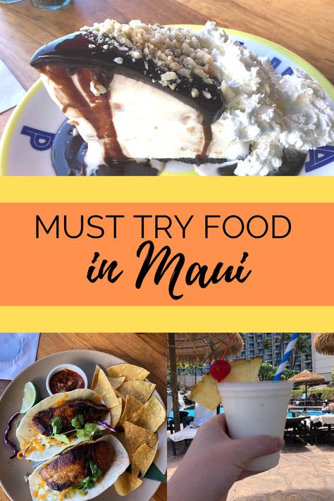 Looking for the best places to eat in Maui? Here is the ultimate guide featuring budget eats, higher end restaurants, and the best treats and snacks #mauihawaii #mauifood Good Meals To Cook, Hula Pie, Macadamia Nut Pancakes, Banana Crumble, Yummiest Food, Maui Food, Maui Restaurants, Best Treats, Pulled Pork Sliders