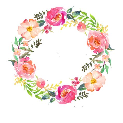 Floral Design Illustration, Floral Design Drawing, Circle Clipart, Floral Design Wedding, Watercolor Wreath, Floral Wreath Watercolor, Logo Floral, Creation Deco, Wedding Stage Decorations