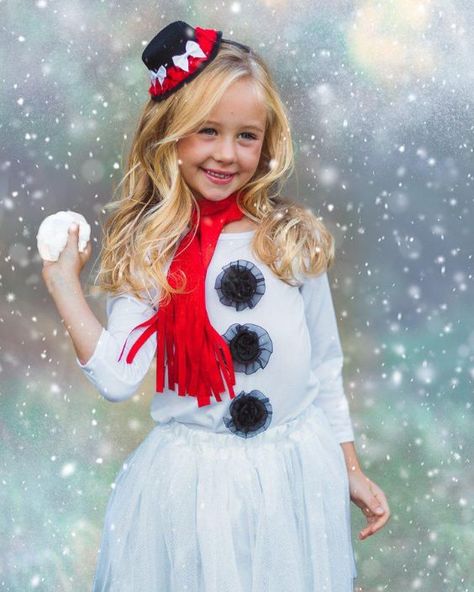 12 Christmas Outfit Ideas For Kids To Try This Christmas Winter Wonderland Costume, Winter Wonderland Outfit, Top Hat Headband, White Chelsea Boots, White Tutu Skirt, Snowman Costume, Winter Costume, Snowman Dress, Cow Costume