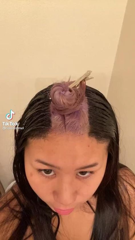 Jet Black Hair With Pop Of Color, Short Hair Dyed Idea, Side Peekaboo Hair, One Piece Dyed Hair, Pink Hair With Brunette, Blonde Highlights Top Of Head Only, Brown Hair With Dipped Ends, Top Layer Of Hair Dyed Blonde, Stripe Of Color In Hair