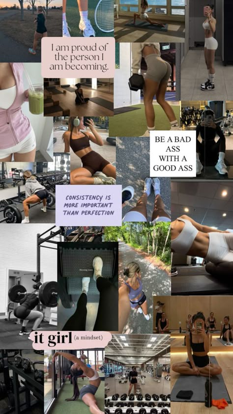 Workout inspo Pilates Motivation, Outfit Tennis, Hot Pilates, Fitness Vision Board, Gym Bag Essentials, Workout Inspo, Pilates Body, Career Vision Board, Abs Weights